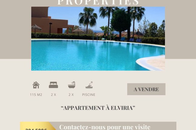 Magnifique appartement 2 chambres sur Elviria