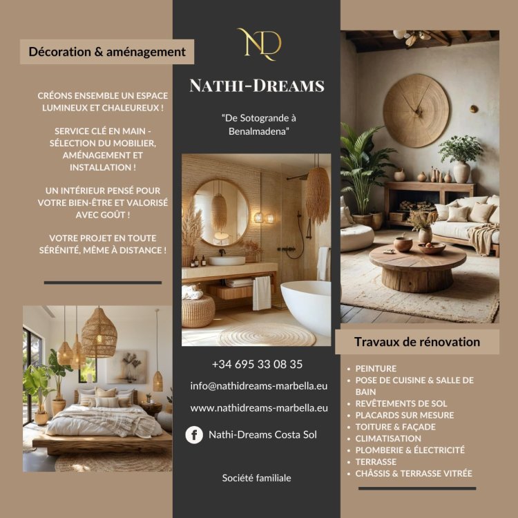 Décorateur francophone sur la Costa del Sol pour un intérieur qui vous ressemble !