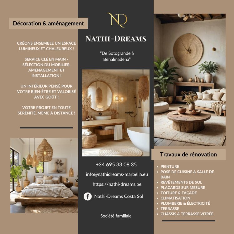Ameublement et Décoration moderne sur la Costa del Sol  | Nathi Dreams