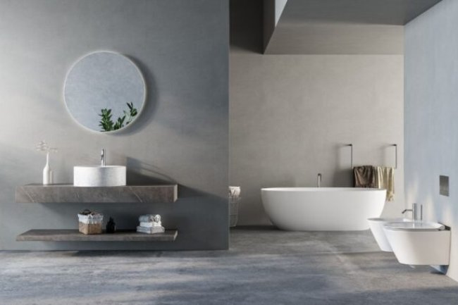 Tendance salle de bain 2026 en Andalousie : adieu carreaux, place au microbéton, microciment et résine époxy
